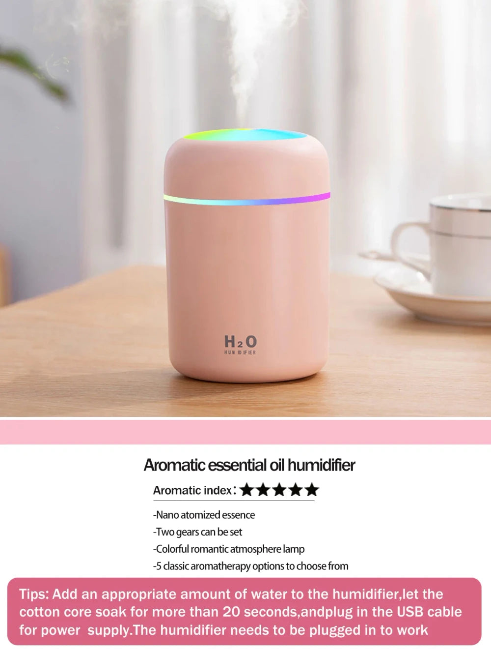 Diffuseur d'arômes et humidificateur – Aromthérapie & brume apaisante