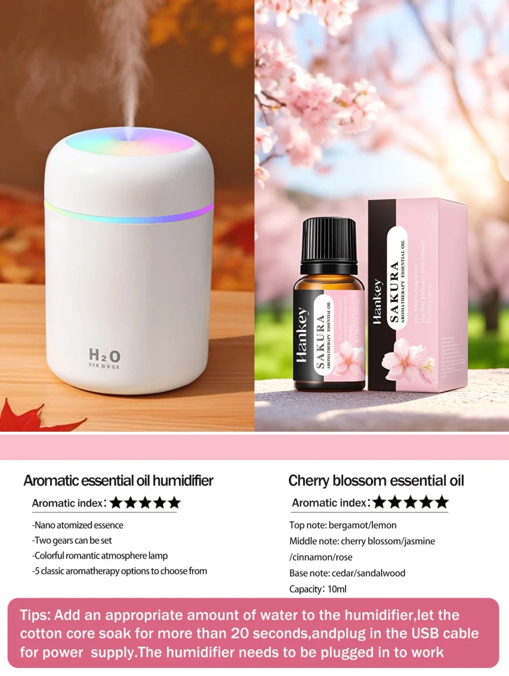 Diffuseur d'arômes et humidificateur – Aromthérapie & brume apaisante