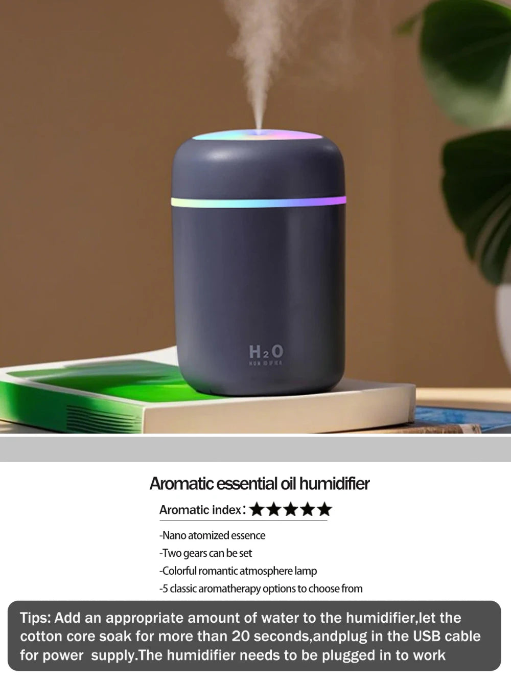 Diffuseur d'arômes et humidificateur – Aromthérapie & brume apaisante