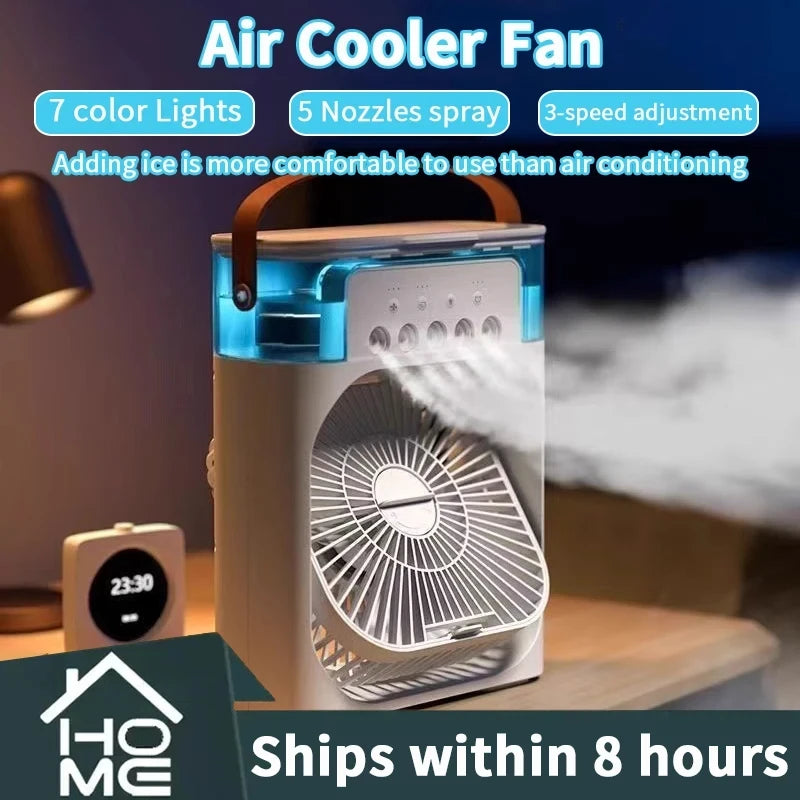 Refroidisseur d'air portable 3-en-1 – Ventilateur, Humidificateur & Veilleuse