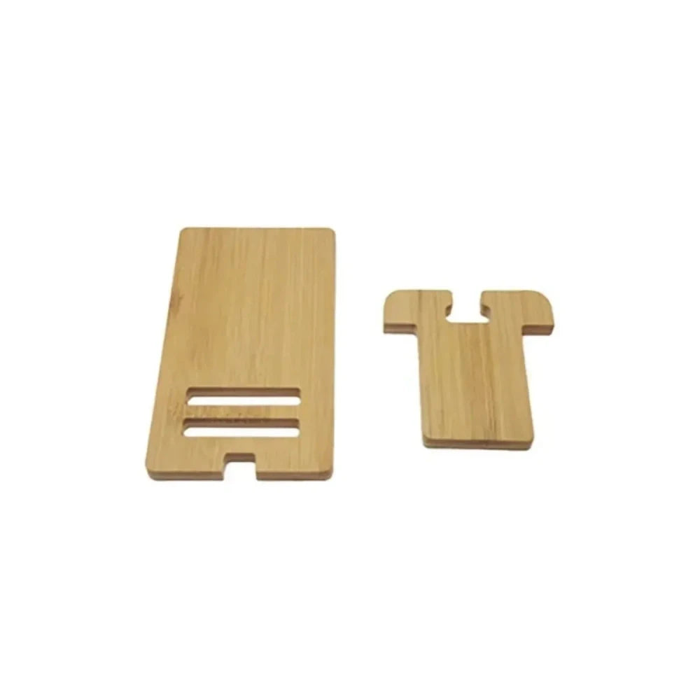 Support téléphone bureau en bambou – Porte-téléphone bureau bois naturel