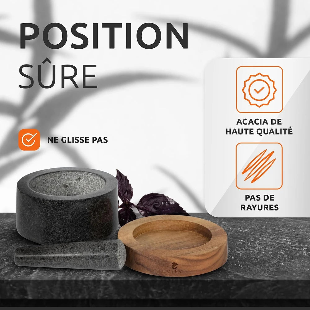 Mortier Pilon Granit Bois