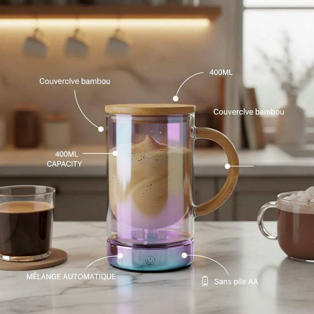 Mug Auto-Mélangeur Électrique